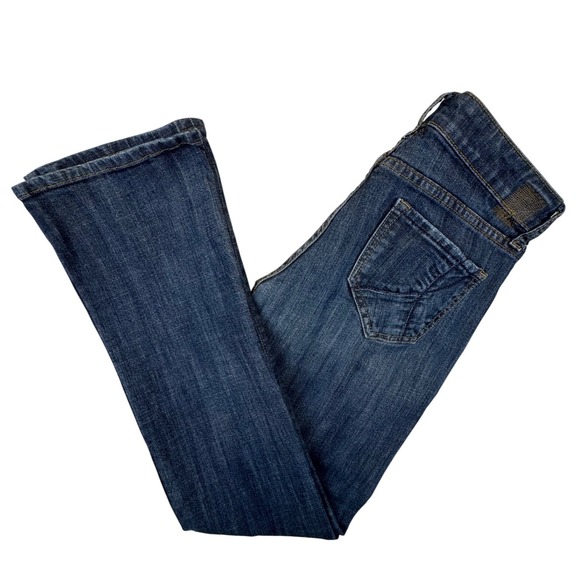 Los !T Jeans Denim - Los !T Jeans Star Bootcut Women Size 27 Blue Low Rise Dark Wash Denim